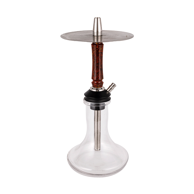 Transparent Glass Resin+Stainless Steel+Pom Resin Tube Single Hole Hookah 40cm