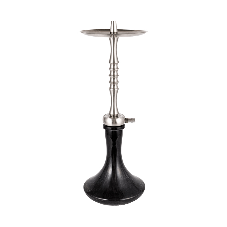 Black Opaque Vessel Stainless Steel Single Hole Hookah 60cm