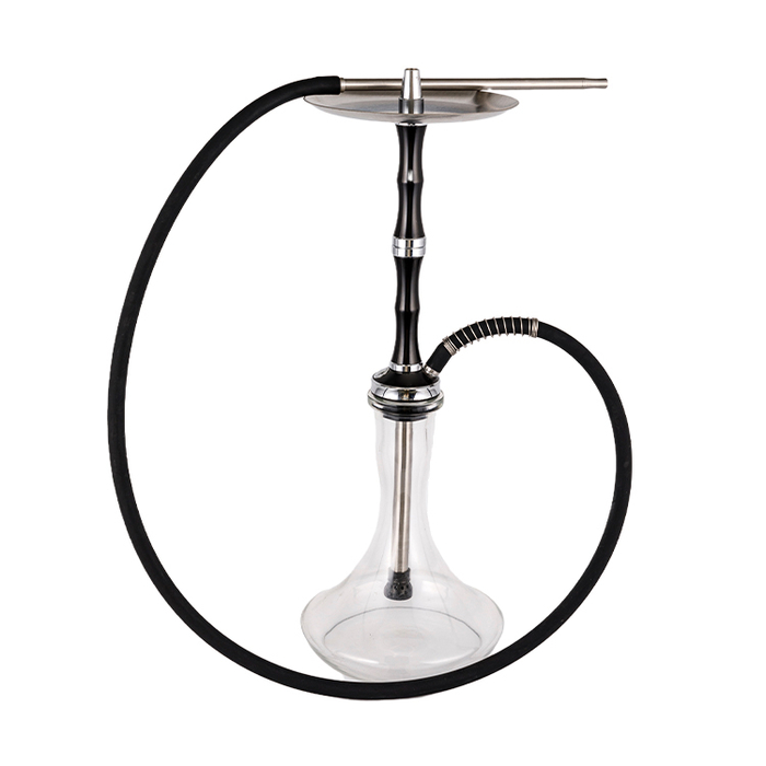 Can alcohol be used to clean stubborn stains or residue on the portable hookah set?