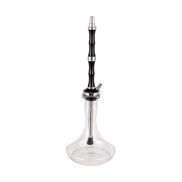 Clear Glass Aluminum Stainless Steel Single Hole Yahei Hookah 56cm