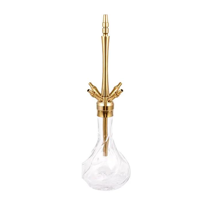 What are the advantages of Pattern Glass Gold Four-Hole Stainless Steel Hookah？