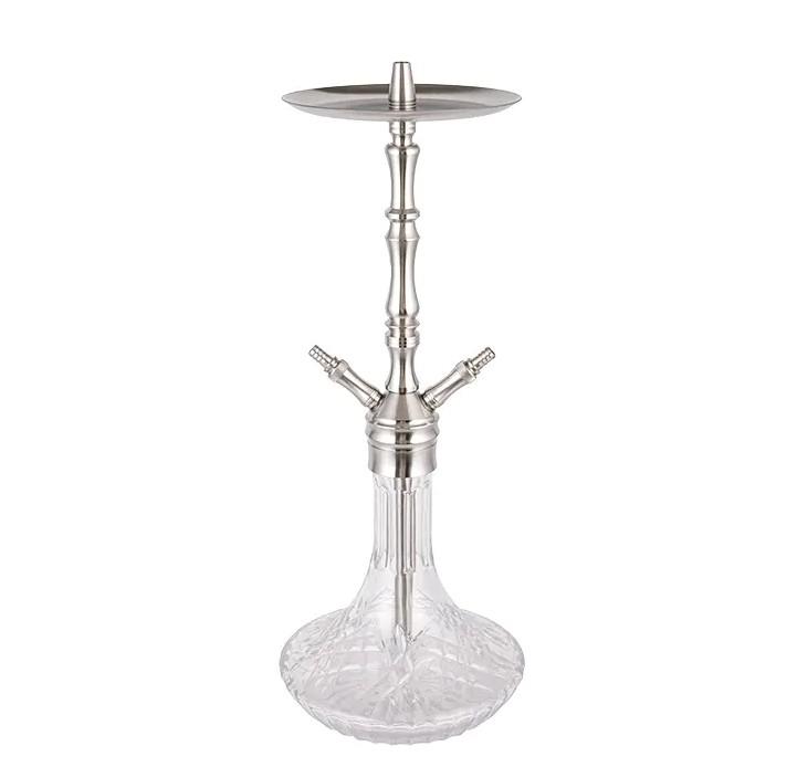 How to maintain Patterned Clear Glass Silver Stainless Steel Two-Hole Hookah?